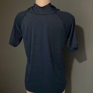 Navy blue Boys hooded short sleeve tee shirt UPF 50+